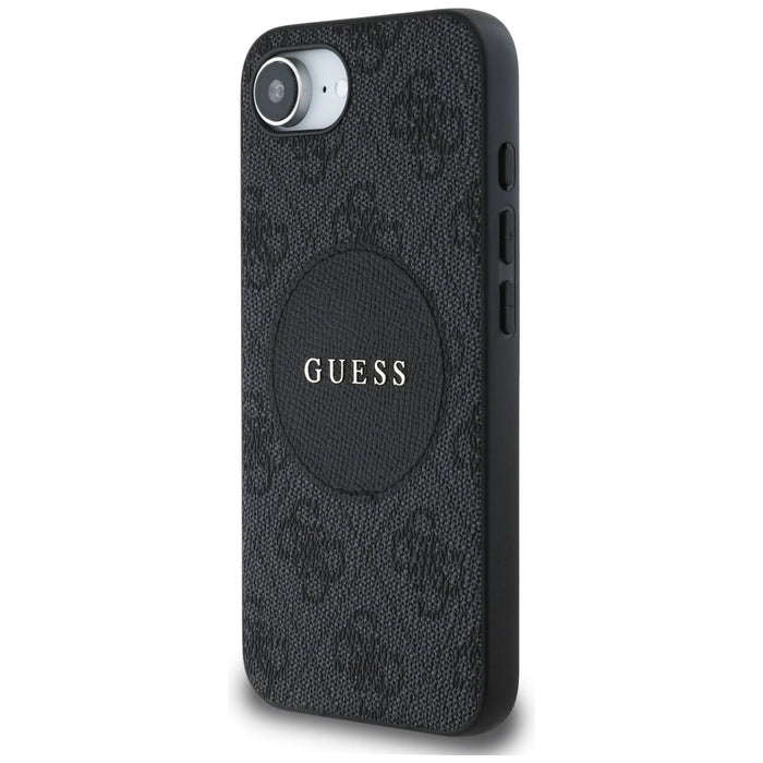 Guess 4G Circle Classic Logo MagSafe case for iPhone 16e - black