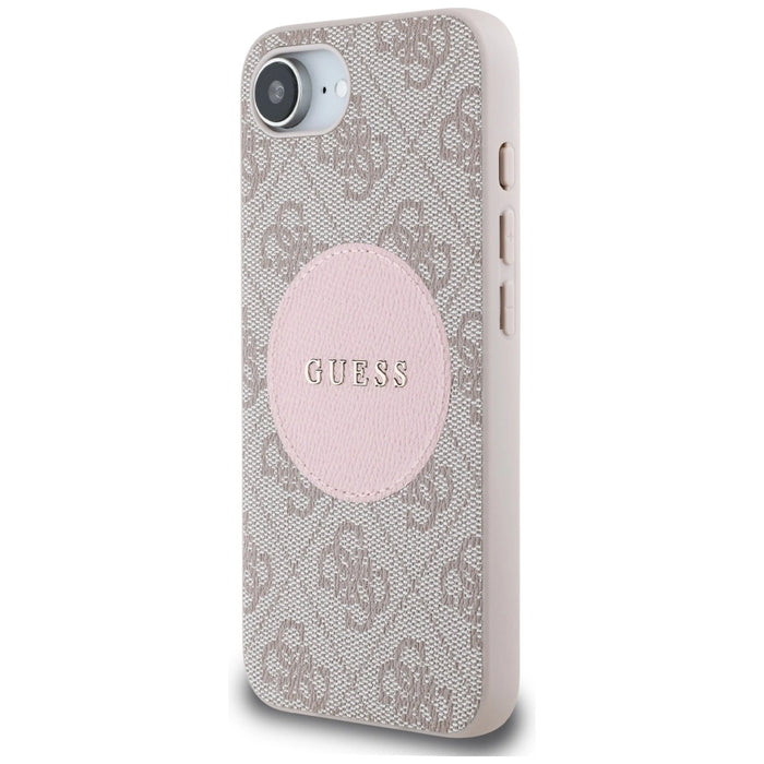 Guess 4G Circle Classic Logo MagSafe case for iPhone 16e - pink