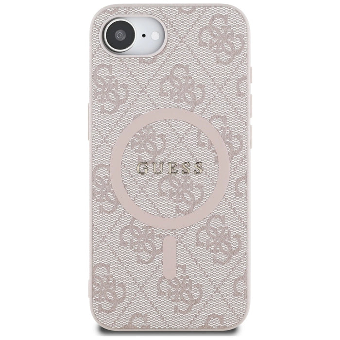 Guess 4G Ring Classic Logo MagSafe iPhone 16e Case - Pink