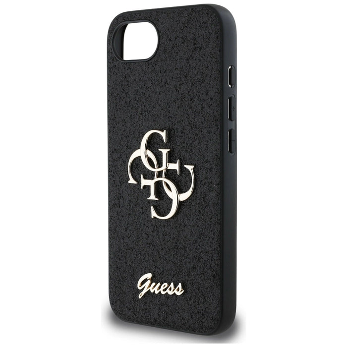 Guess Fixed Glitter Big 4G case for iPhone 16e - black