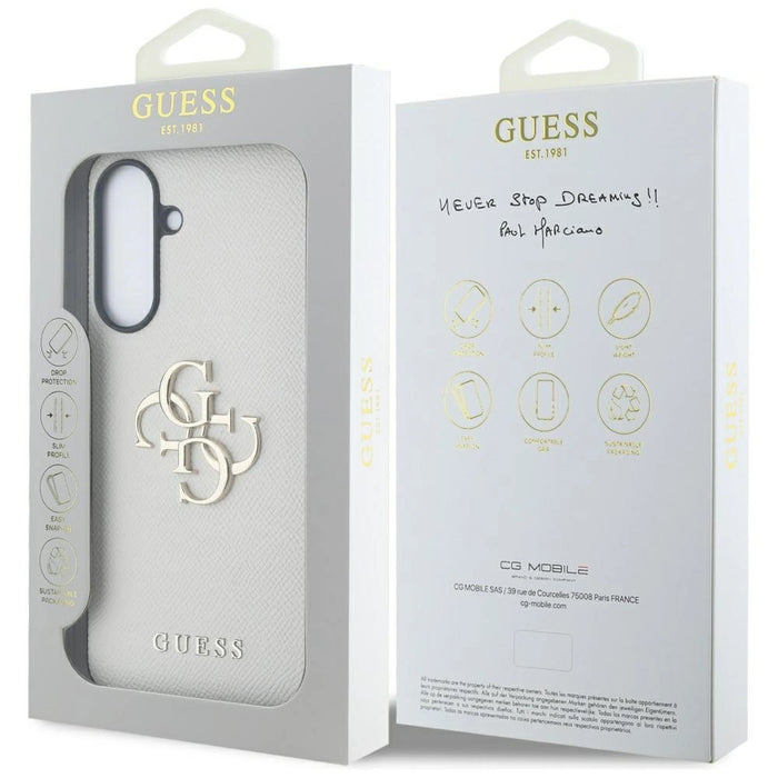 Guess Grained Big 4G Logo Small Classic Logo case for Samsung Galaxy A56 - beige