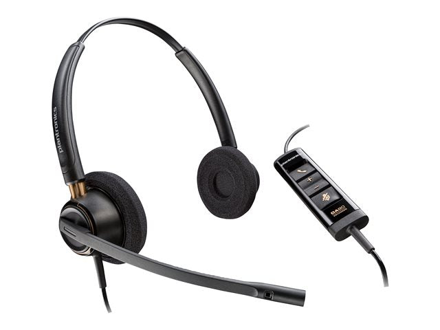 HP Poly EncorePro 320 EncorePro 300 series headset on-ear wired active noise cancelling USB-A black Certified for Microsoft Teams