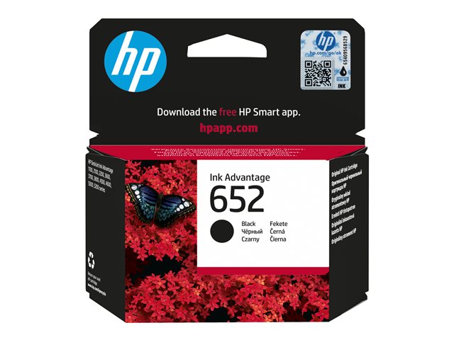HP 652 original Ink cartridge F6V25AE BHK Black