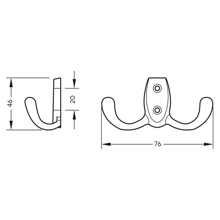 HANGER 46X76 MM CHROME POLISHED HAEFELE