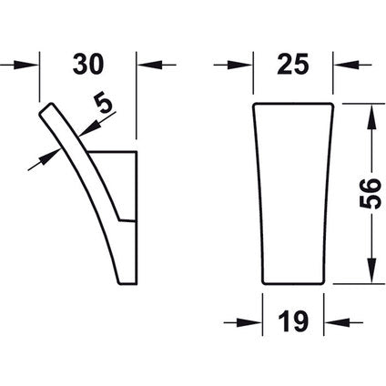 HANGER 25X56MM CHROME POLISHED HAEFELE
