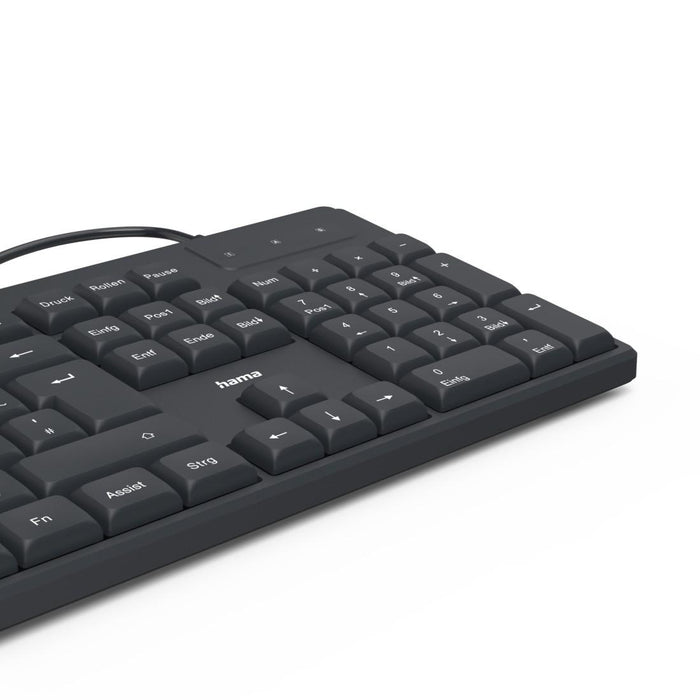 HAMA Wired keyboard CK-200, Cyrillic, USB-A, USB-C, multi-buttons