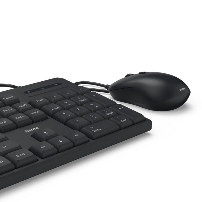 HAMA Wired keyboard and mouse set CKM-200, USB-A, USB-C