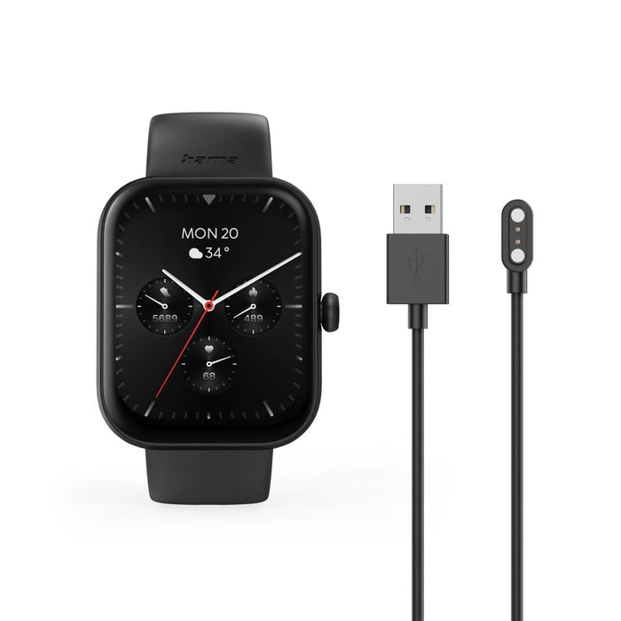 HAMA Smart Watch "5000", Phone Function, Sleep Analysis, Waterproof, 1.65", 178614
