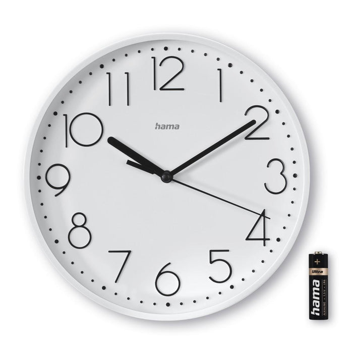 HAMA Wall clock "Salina", Diameter 22 cm, Quiet, white