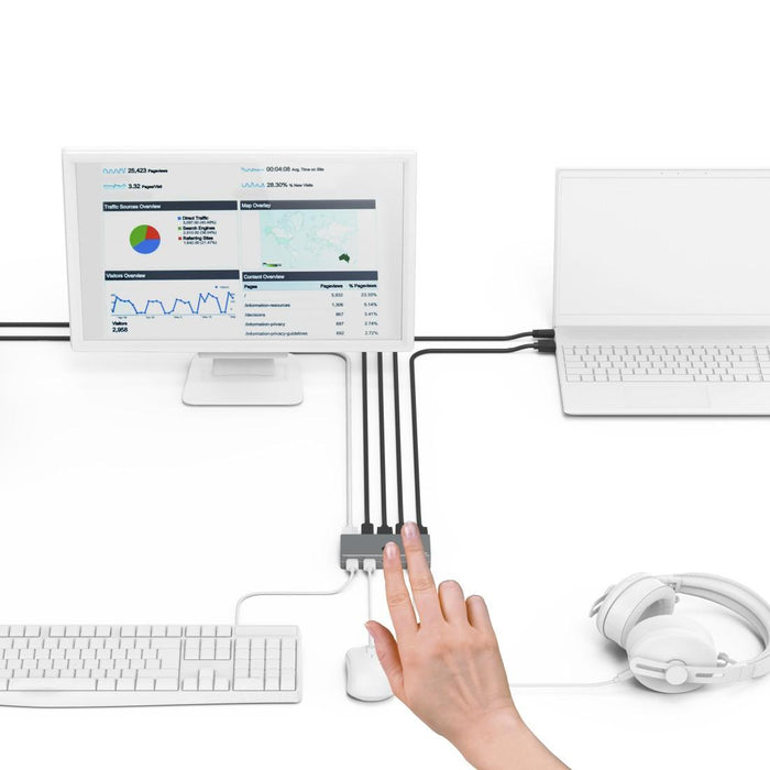 KVM switch Hama Connect2Switch, 4-port, USB, HDMI, Incl. cables