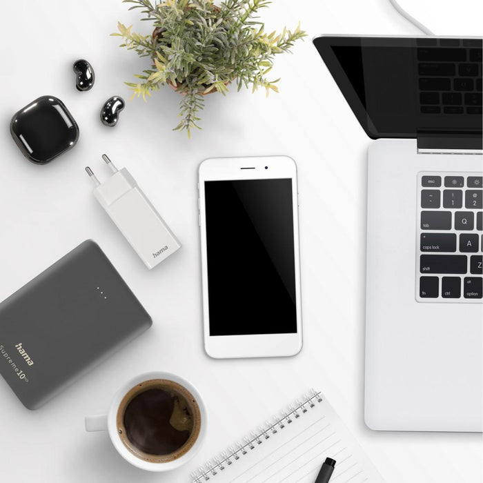 Зарядно устройство Hama 201643 100-240V PD/QC/GaN 65W 1xUSB-C 1xUSB-A