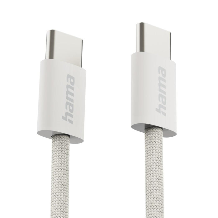 HAMA Charging cable "Fabric", USB-C - USB-C, 1 m, Nylon, gray