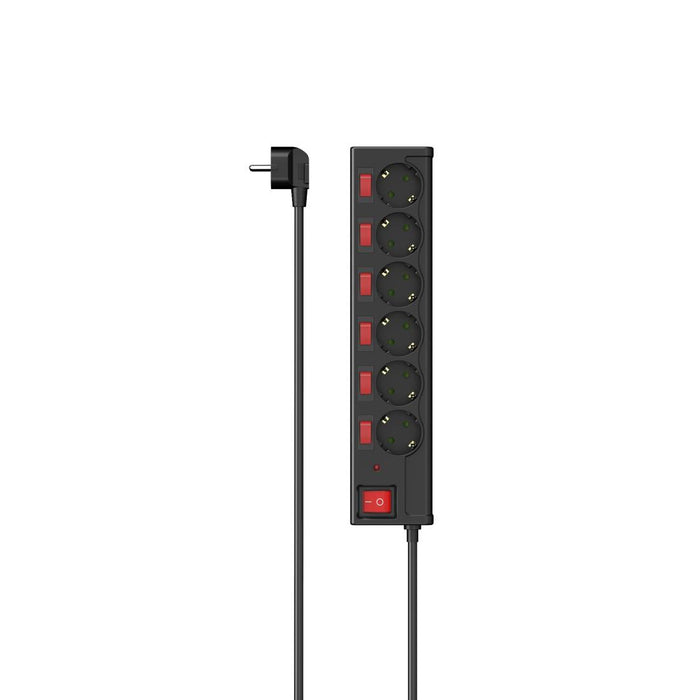 HAMA Power strip 6 sockets, 1.4 m - individual switching, 223158