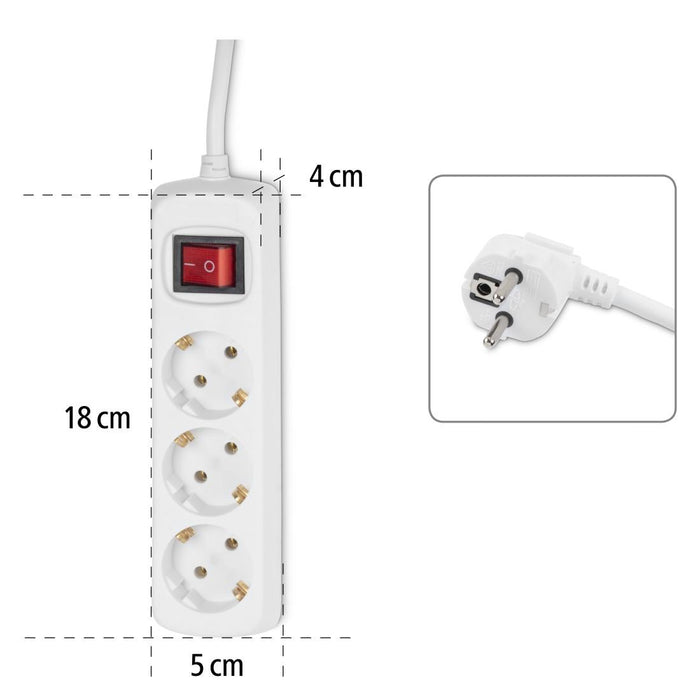 HAMA power strip, 3 sockets, 30382