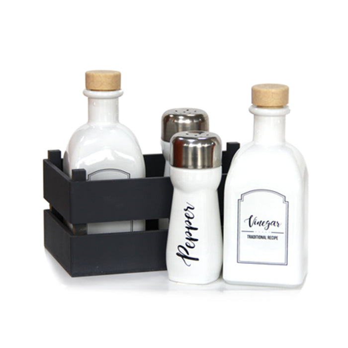 5-PIECE OLIVE SET IN WOODEN CASE GREY HORECANO