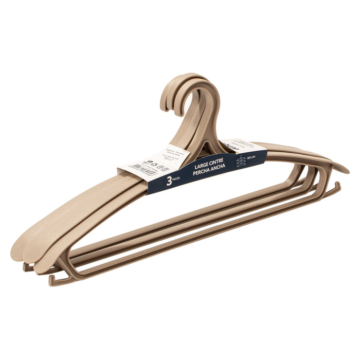 CLOTHES HANGER 3PCS WIDE SHOULDER PVC HORECANO