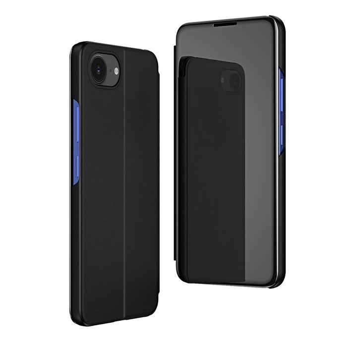 Clear View Case for iPhone 16e Flip Cover - Black