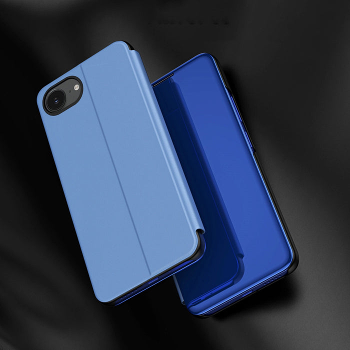 Clear View Case for iPhone 16e Flip Cover - Blue