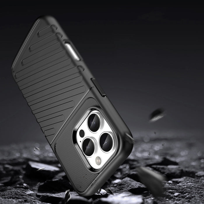 Thunder Case for iPhone 16e Silicone Armored Cover - Black