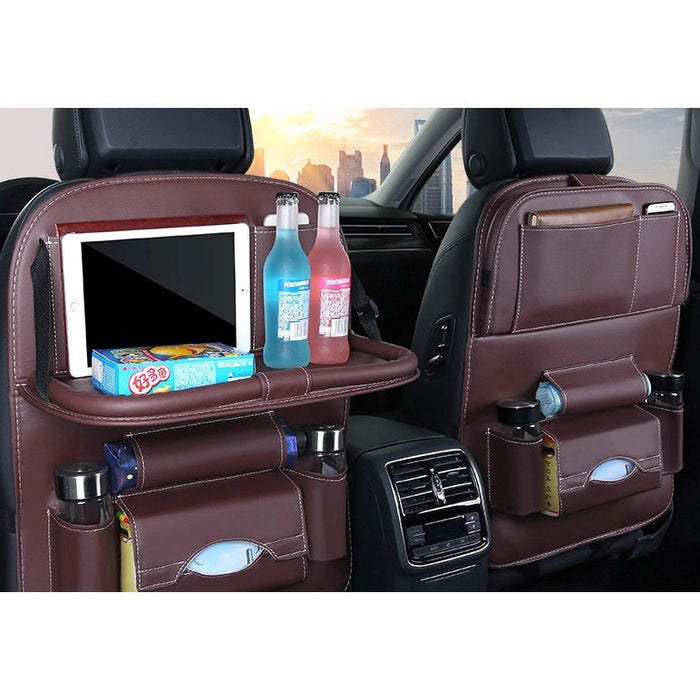 Car seat organizer seat protector seat cover shelf mini car table black
