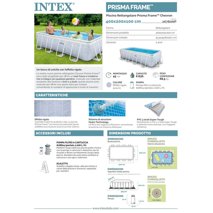 POOL 400X200X100CM INTEX 26780NP