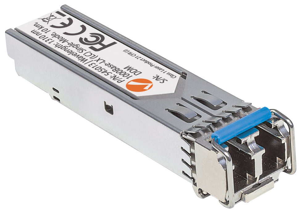 Intellinet Transceiver Module Optical, Gigabit Fiber SFP, 1000Base-Lx (LC) Single-Mode Port, 10km, MSA Compliant, Equivalent to Cisco GLC-LH-SM, Fibre, Three Year Warranty