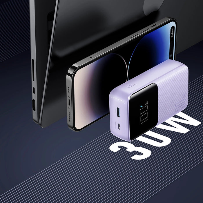 Joyroom JR-PBC06 mini power bank with built-in USB-C / Lightning cables 30W 10000mAh - purple