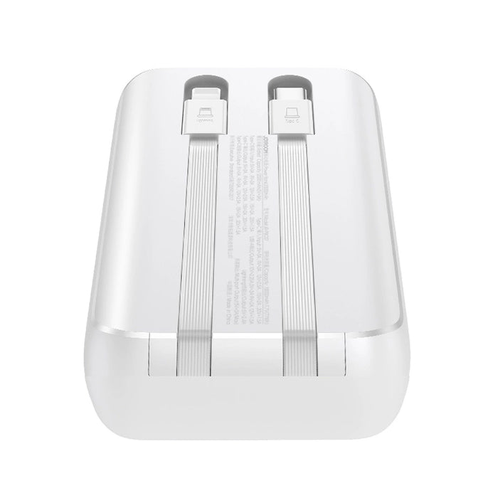 Mini power bank with built-in cables Joyroom JR-PBC06 30W 10000mAh - white
