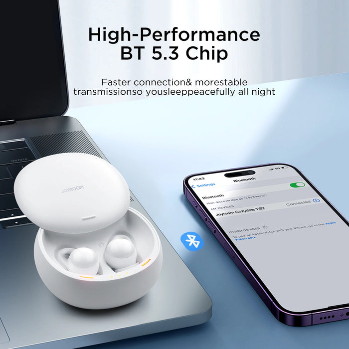 TWS Joyroom JR-TS2 Cozydots Series wireless headphones with active noise reduction, Bluetooth 5.3 - white