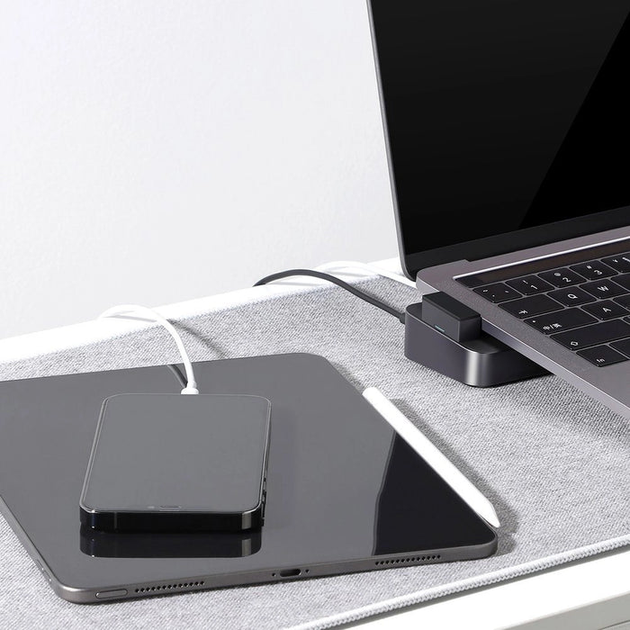 Hub Joyroom S-H121 USB-C stand - USB-A 3.0 / RJ45 / HDMI / USB-C / Thunderbolt for MacBook Pro - gray