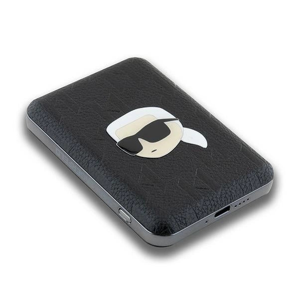 Karl Lagerfeld Powerbank inductive KLPB5FPGKSKIHK 16W 5000mAh black/black Karl Head Pin MagSafe