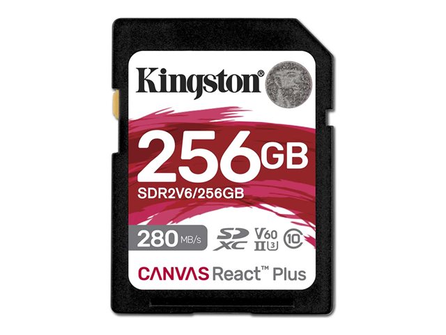 KINGSTON 256GB Canvas React Plus SDXC UHS-II 280R/150W U3 V60 for Full HD/4K