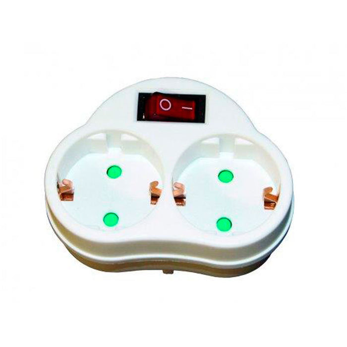 ADAPTER WITH TWO SOCKETS KONEKTO 2 SOCKETS, KEY AND CHILD PROTECTION