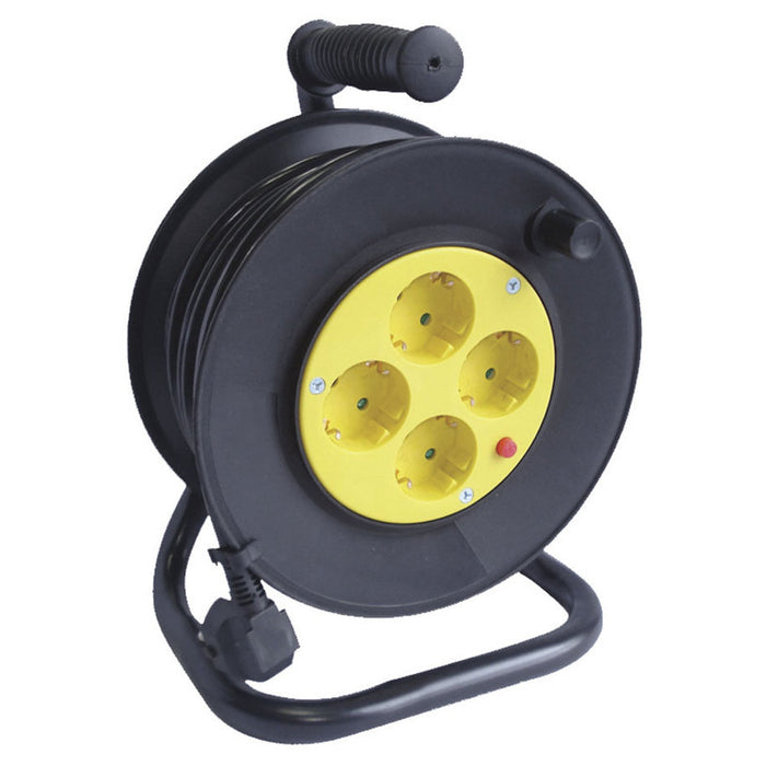 REEL EXTENSION 25M - G3X1.5MM2 - 4 SOCKETS KONEKTO OVERHEATING AND DANGER PROTECTION