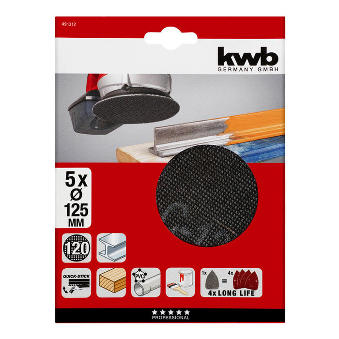 MESH PADS 5 PCS Ф125MM N120 KWB