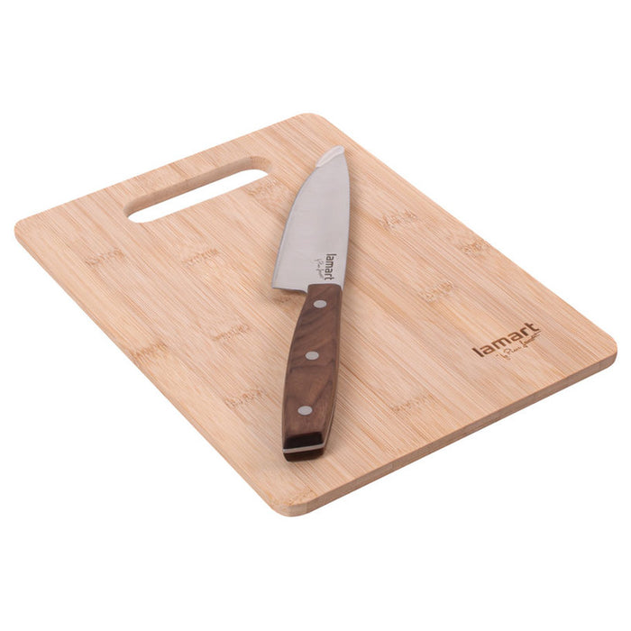 BAMBOO CUTTING BOARD + KNIFE LAMART LT2059