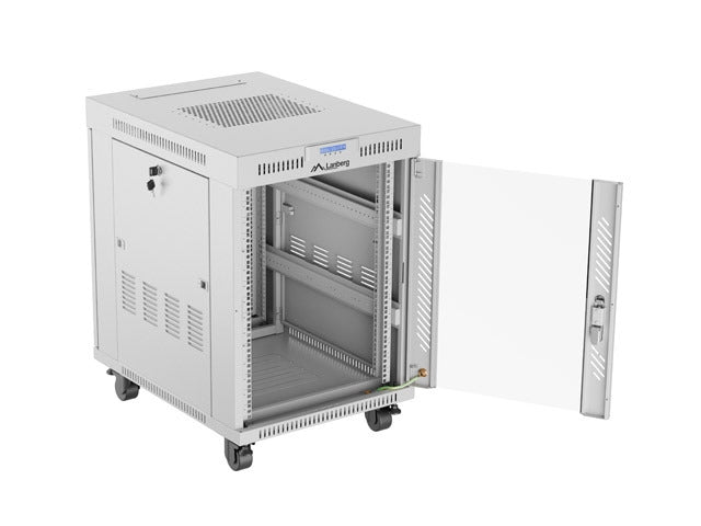 Lanberg rack cabinet 19" free-standing 15U/600x800 (flat pack) with glass door lcd grey v2