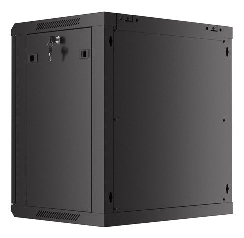 Lanberg rack cabinet 19" wall-mount 12U/600x450 with perforated door black (flat pack)
