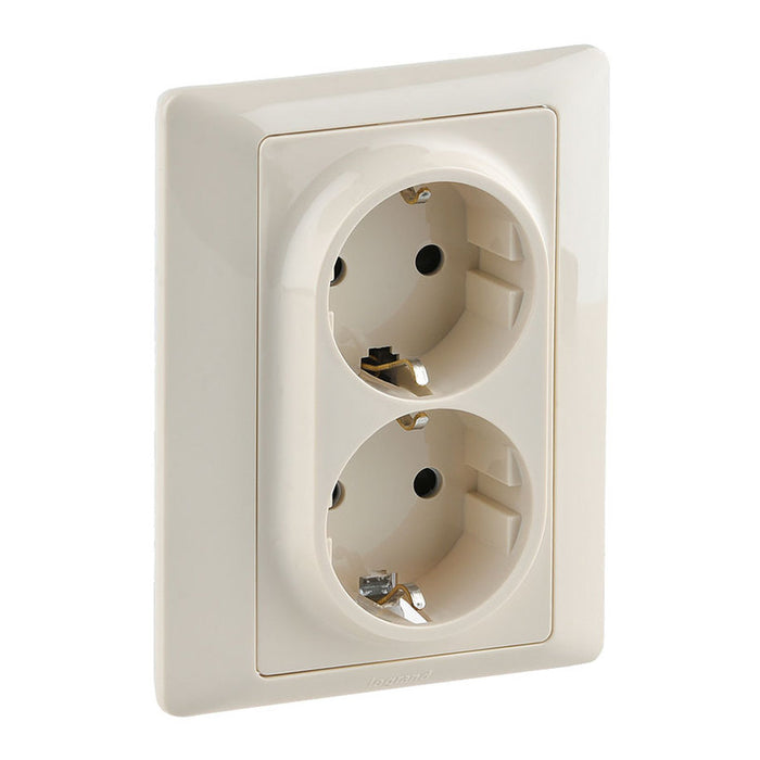 CONTACT DOUBLE WITH FRAME CREAM LEGRAND VALENA LIFE