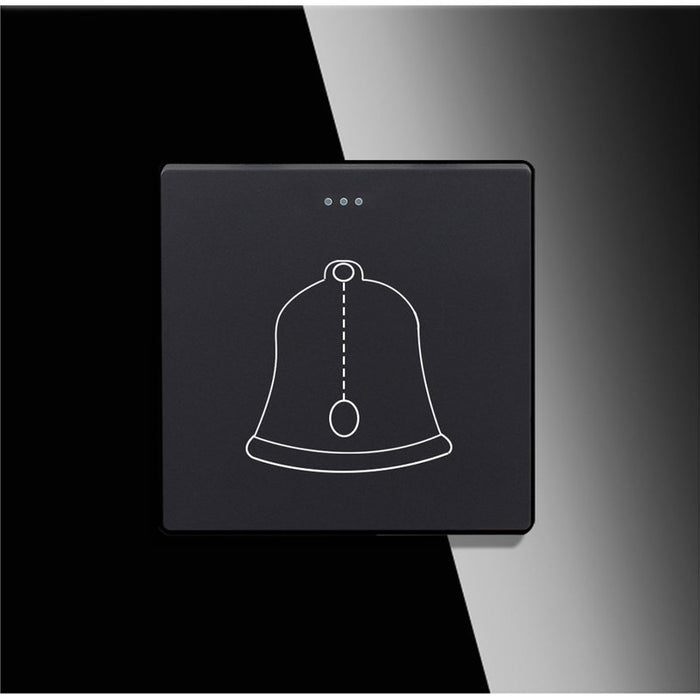 BELL BUTTON FRAME GLASS BLACK LUXON