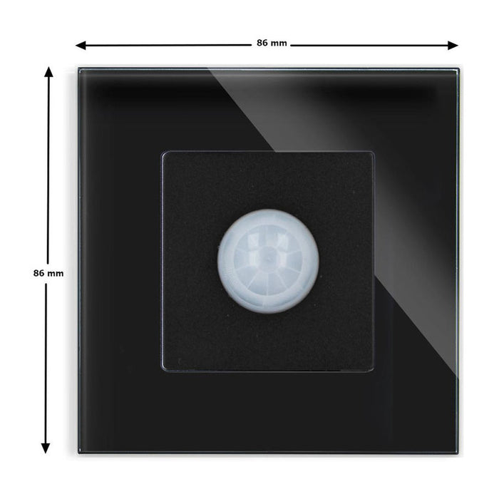 MOTION SENSOR WITH FRAME GLASS BLACK LUXON
