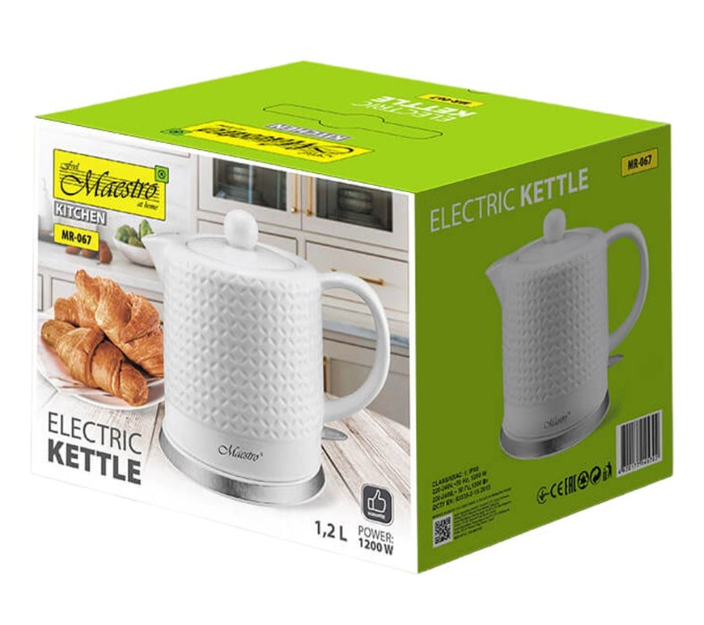 Feel-Maestro MR067 electric kettle 1.2 L White 1200 W