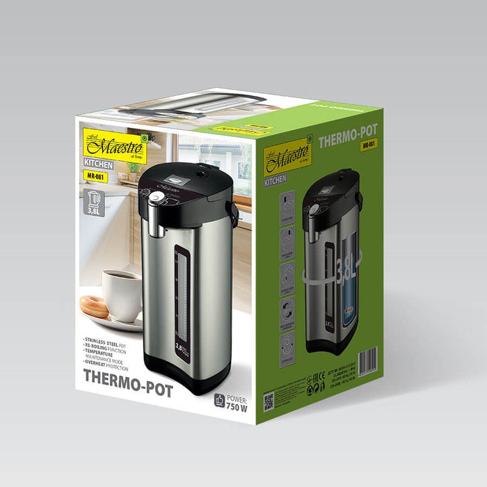 Feel-Maestro MR-081 thermo-pot 3.8 L Silver, Black