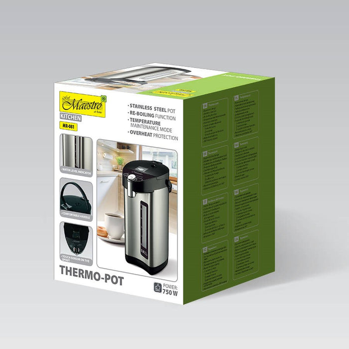 Feel-Maestro MR-081 thermo-pot 3.8 L Silver, Black