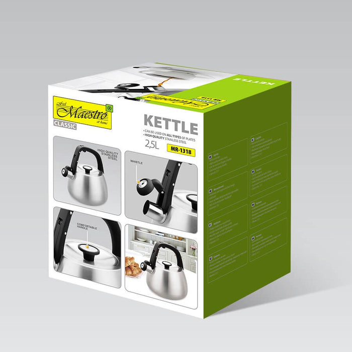 Kettle Maestro MR-1318 2,5 l Silver, Black