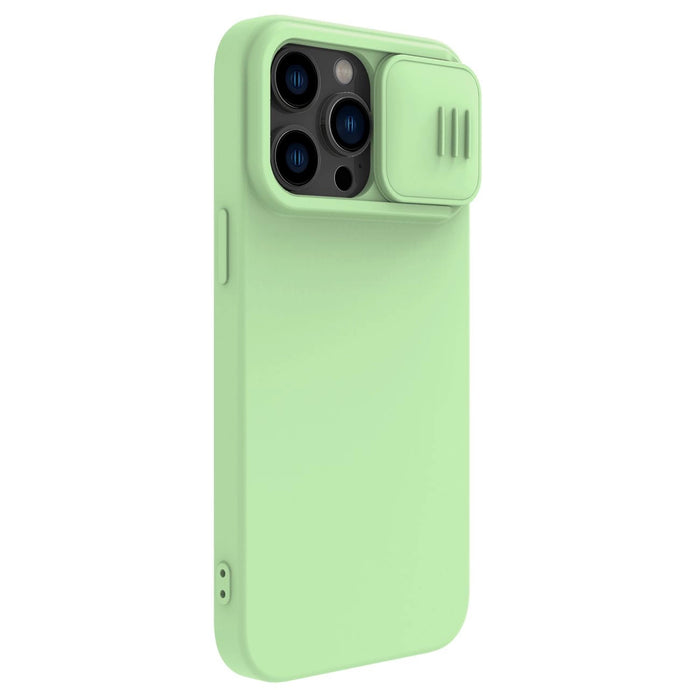 Nillkin CamShield Magnetic Silicone Case iPhone 14 Pro Max Magnetic MagSafe Cover with Camera Protector Green