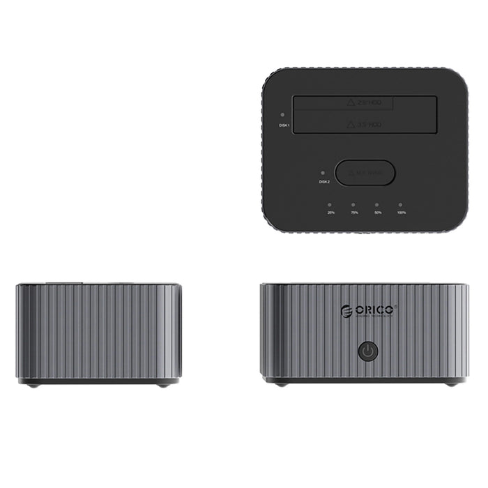 Orico IT28E-C 2-Disk Docking Station with M.2 NVME 2.5"/3.5 HDD/2.5" SSD Clone Function - Gray