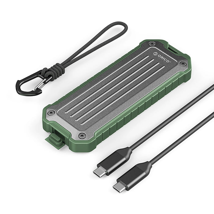 Orico OTPX-G2 M.2 NVMe/SATA SSD USB-C 3.2 tactical reinforced drive bay - gray-green