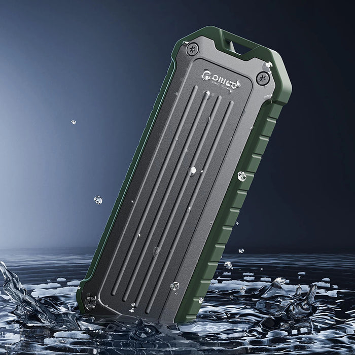 Orico OTPX-G2 M.2 NVMe/SATA SSD USB-C 3.2 tactical reinforced drive bay - gray-green