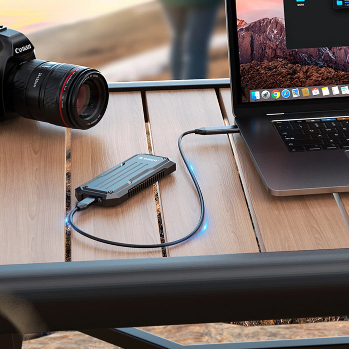 Orico OXS2C3-G2 M.2 NVMe/SATA SSD USB-C 3.2 Tactical Reinforced Disk Caddy - Gray